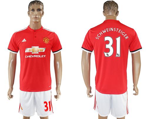 Manchester United #31 Schweinsteiger Red Home Soccer Club Jersey